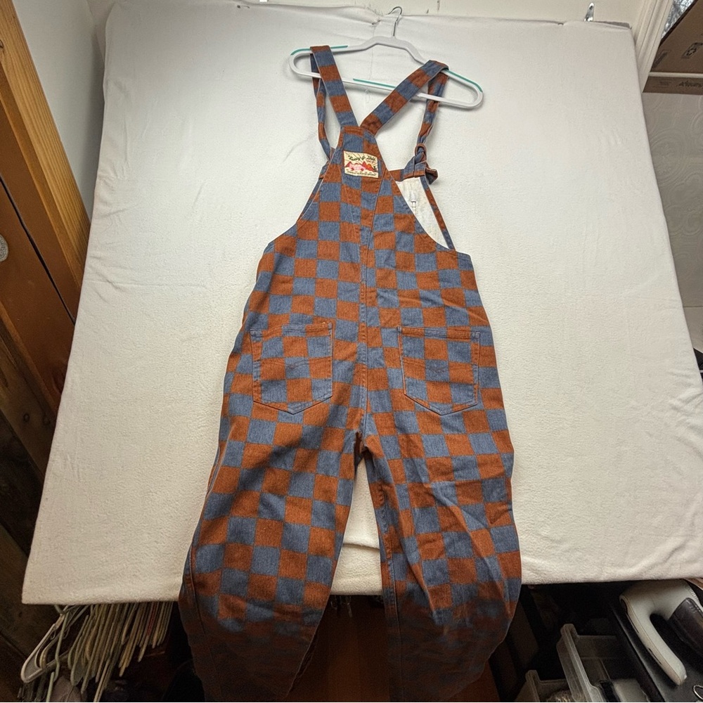 Checkered Blue and Orange Women's Jumpsuit- ON HOLD. DO NOT BUY. - Picture 2 of 6